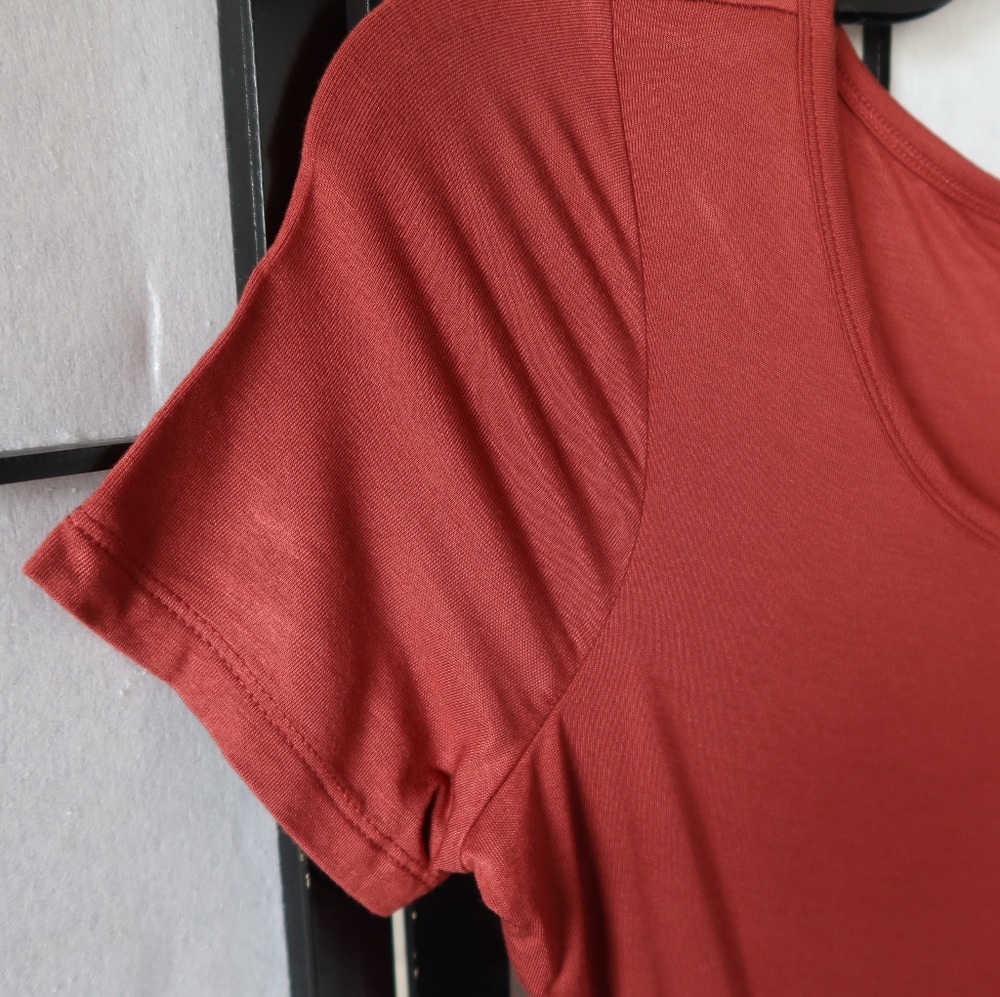 Daily Ritual Salmon Color Red Pink Ruched Prairie Maxi Sundress Size Medium - Picture 4 of 11